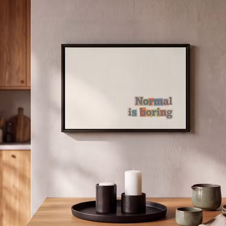 Canvas met lijst - Boring - Quote - Kleurrijk — 2