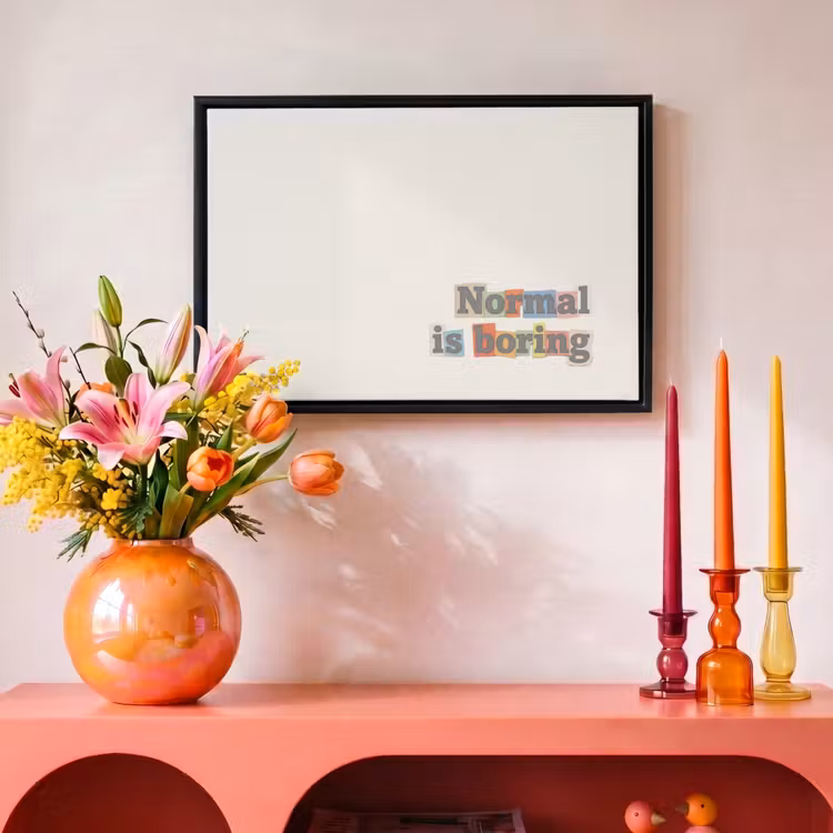Canvas met lijst - Boring - Quote - Kleurrijk — 4