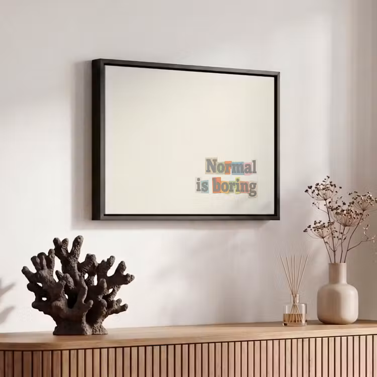Canvas met lijst - Boring - Quote - Kleurrijk — 6