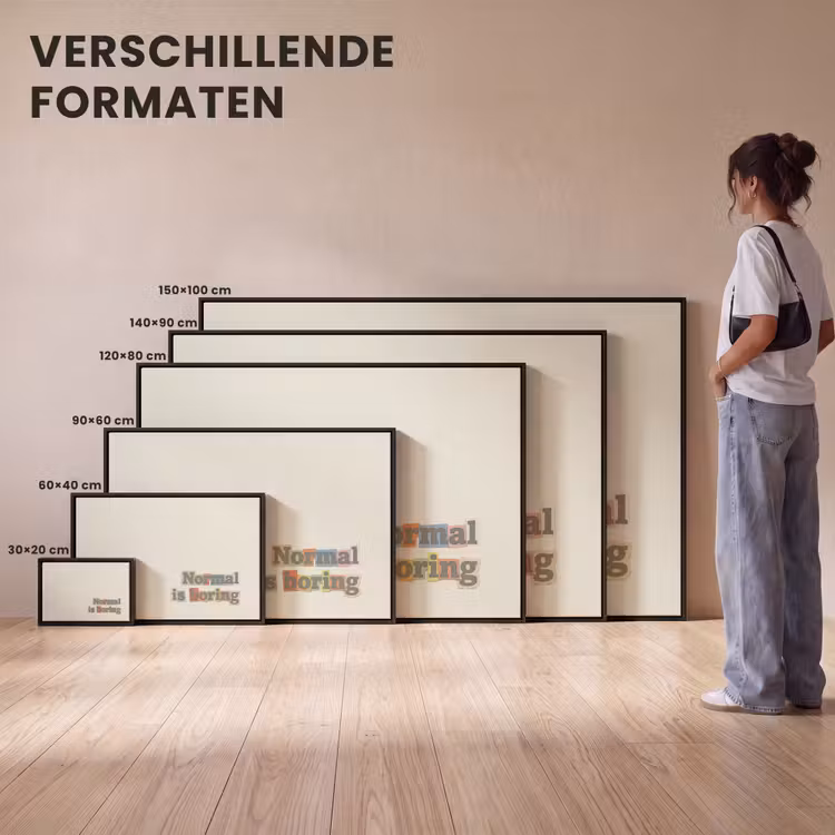Canvas met lijst - Boring - Quote - Kleurrijk — 7