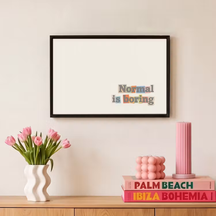 Canvas met lijst - Boring - Quote - Kleurrijk — 8