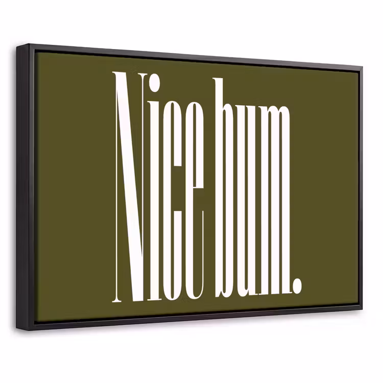 Canvas met lijst - Nice - Quote - Olijfgroen - Minimalistisch — 1