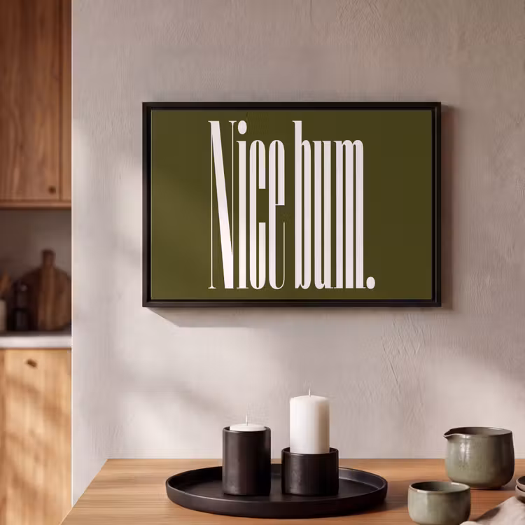 Canvas met lijst - Nice - Quote - Olijfgroen - Minimalistisch — 2