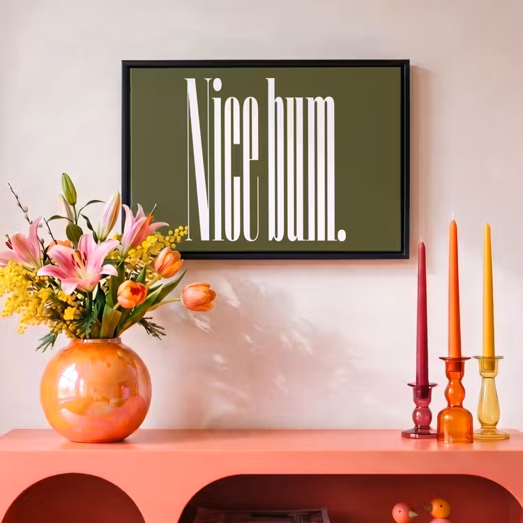 Canvas met lijst - Nice - Quote - Olijfgroen - Minimalistisch — 4