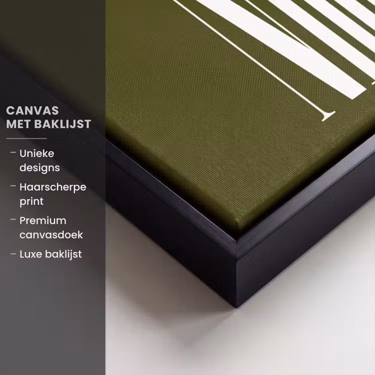 Canvas met lijst - Nice - Quote - Olijfgroen - Minimalistisch — 5