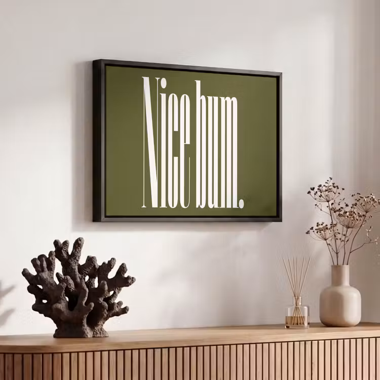 Canvas met lijst - Nice - Quote - Olijfgroen - Minimalistisch — 6