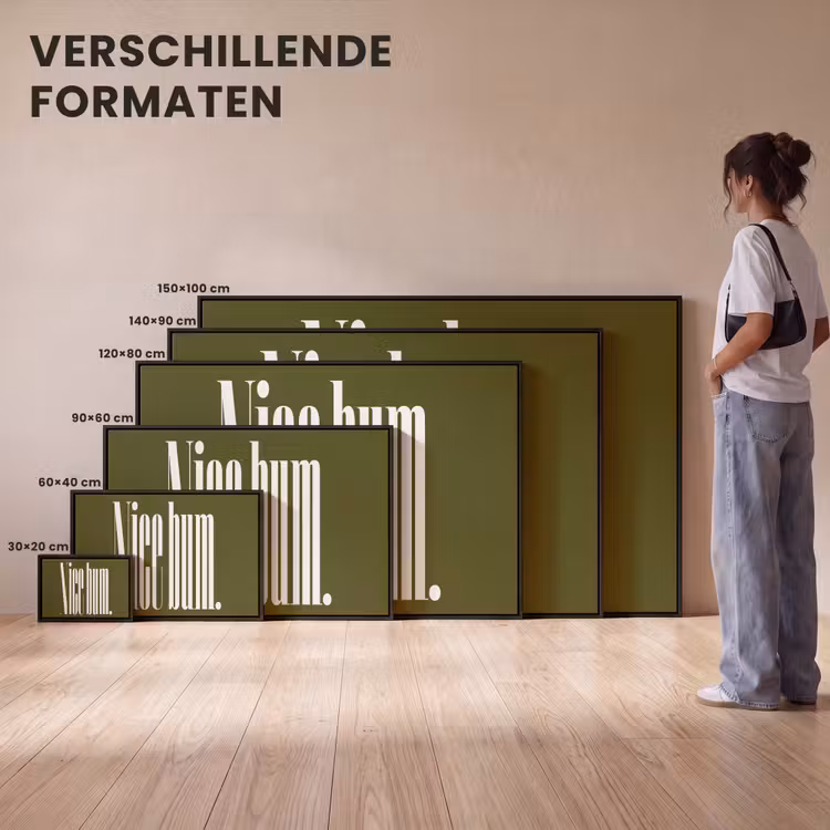 Canvas met lijst - Nice - Quote - Olijfgroen - Minimalistisch — 7