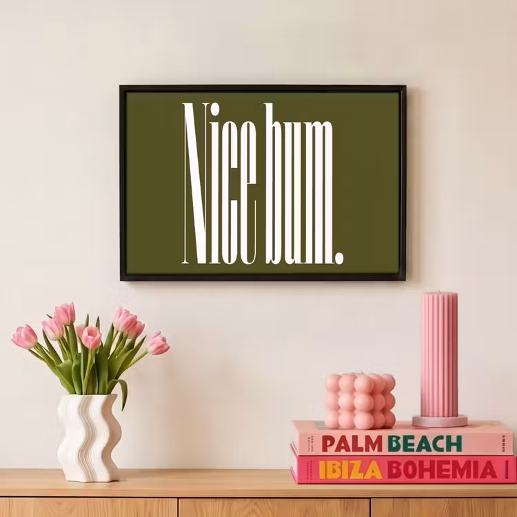 Canvas met lijst - Nice - Quote - Olijfgroen - Minimalistisch — 8