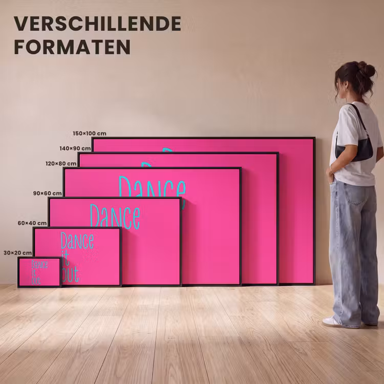 Canvas met lijst - Quote - Dance - Roze — 7