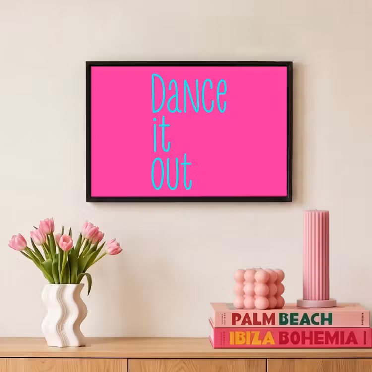 Canvas met lijst - Quote - Dance - Roze — 8