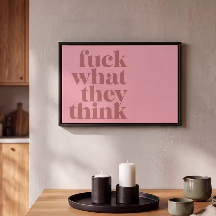Canvas met lijst - Quote - Gedurfd - Roze — 2