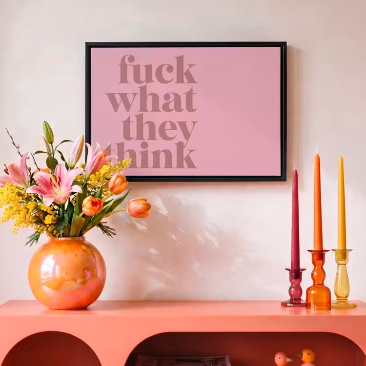 Canvas met lijst - Quote - Gedurfd - Roze — 4