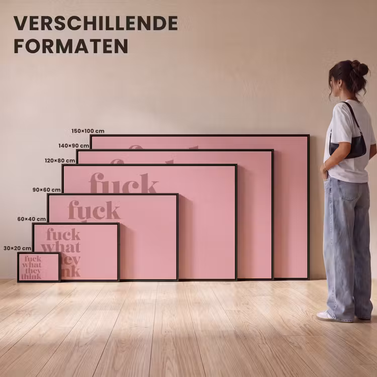 Canvas met lijst - Quote - Gedurfd - Roze — 7