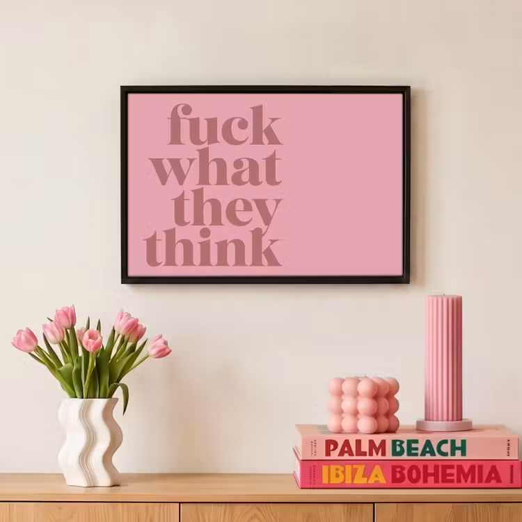 Canvas met lijst - Quote - Gedurfd - Roze — 8