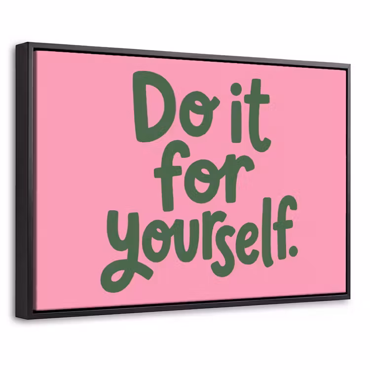 Canvas met lijst - Quote - Positief - Roze — 1