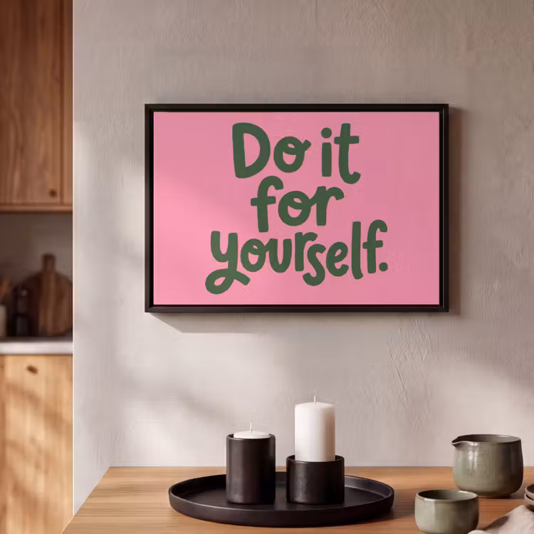 Canvas met lijst - Quote - Positief - Roze — 2