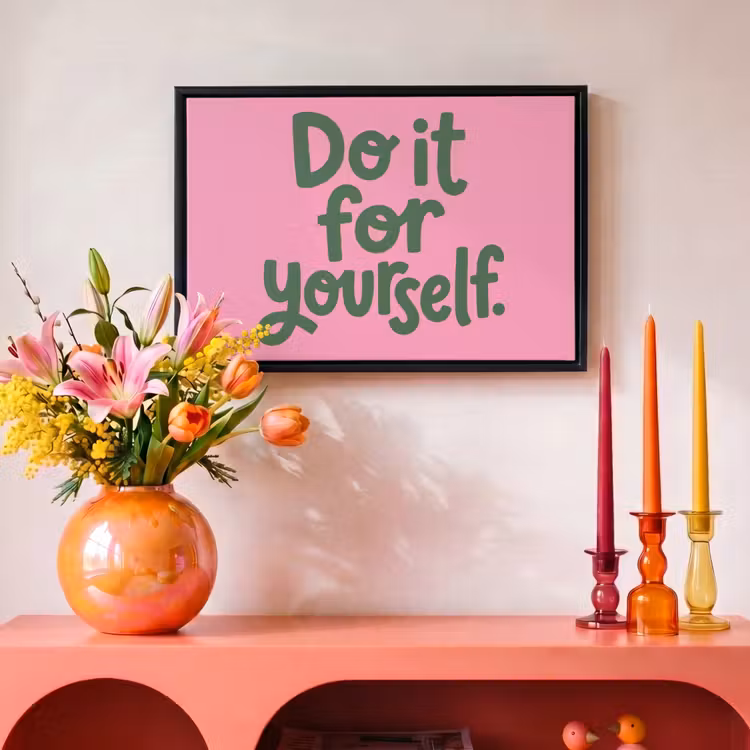 Canvas met lijst - Quote - Positief - Roze — 4