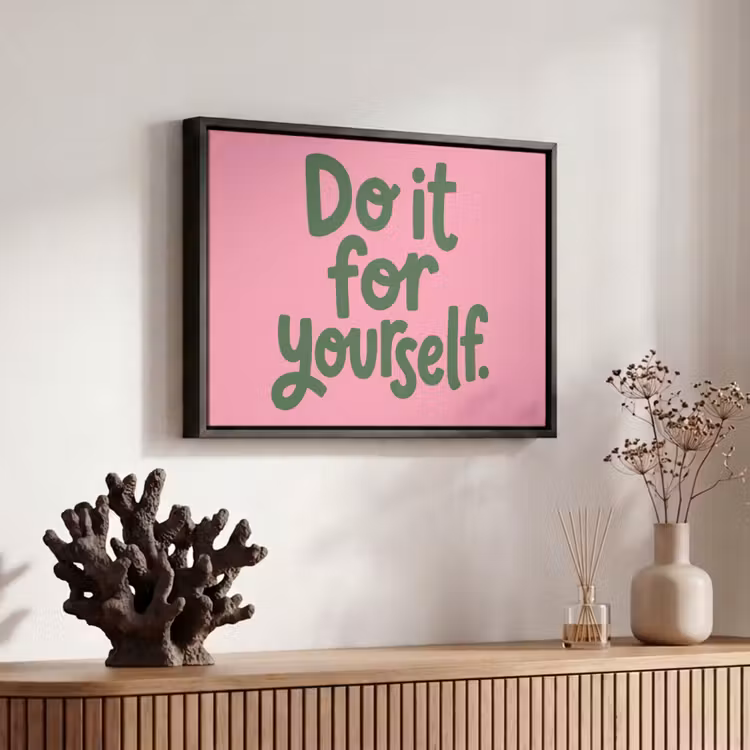 Canvas met lijst - Quote - Positief - Roze — 6