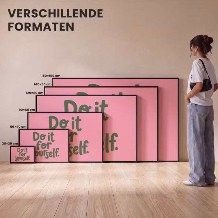 Canvas met lijst - Quote - Positief - Roze — 7