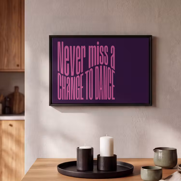 Canvas met lijst - Tekst - Dansen - Paars — 2