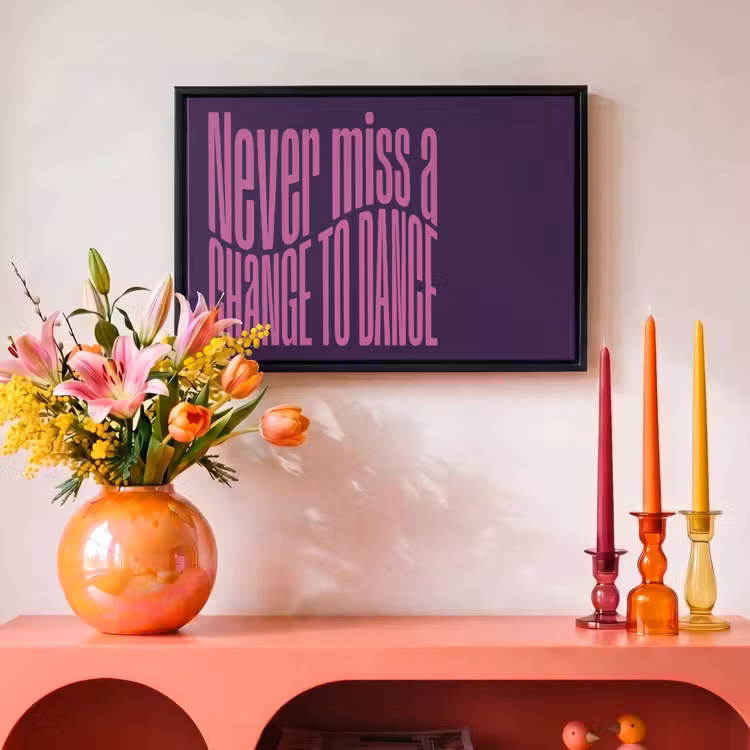 Canvas met lijst - Tekst - Dansen - Paars — 4