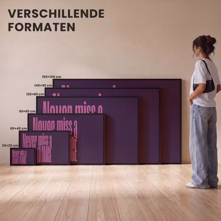 Canvas met lijst - Tekst - Dansen - Paars — 7