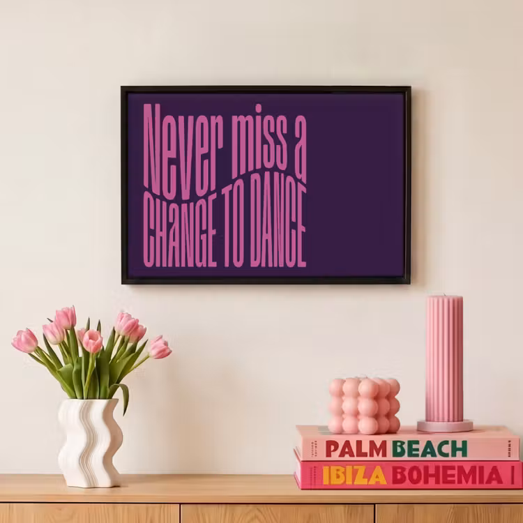 Canvas met lijst - Tekst - Dansen - Paars — 8