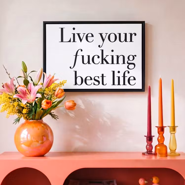 Canvas met lijst - Tekst - Leven - Zwart — 4