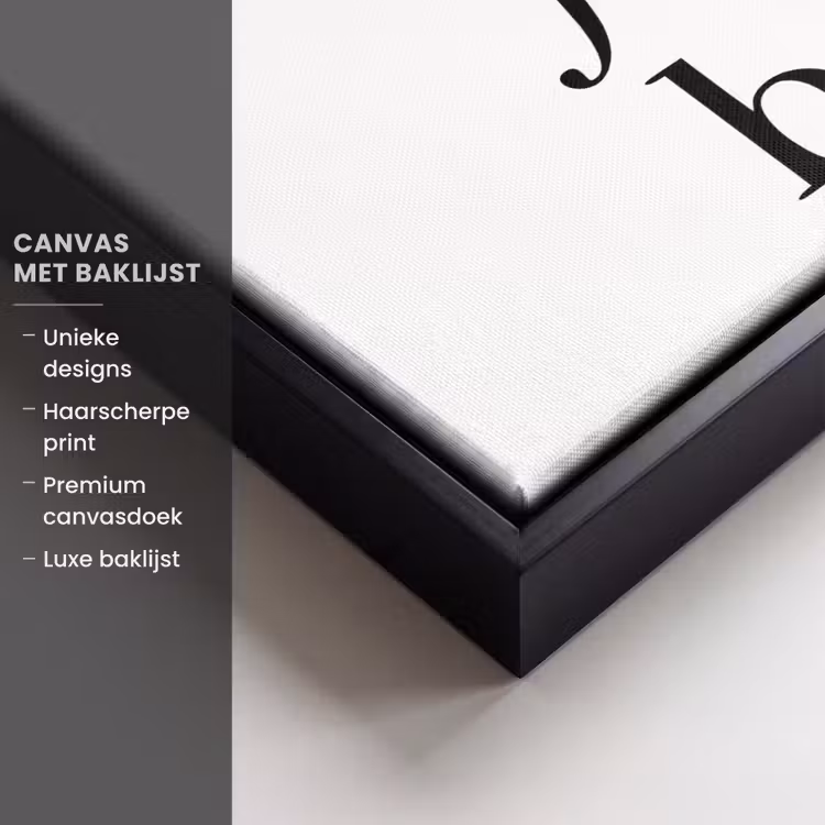 Canvas met lijst - Tekst - Leven - Zwart — 5