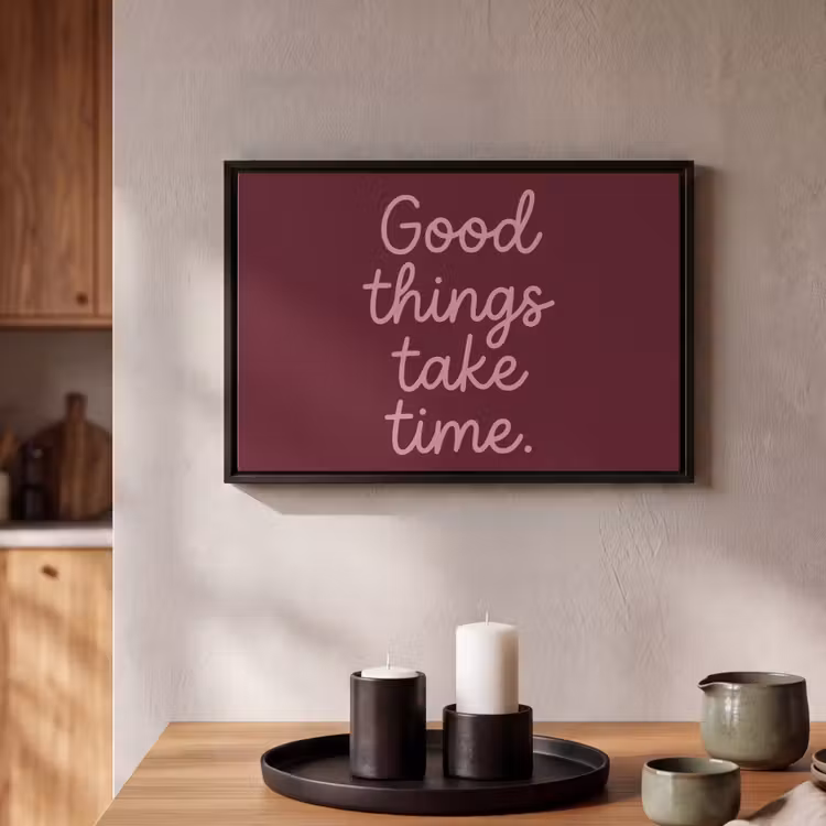 Canvas met lijst - Tekst - Positief - Rood — 2