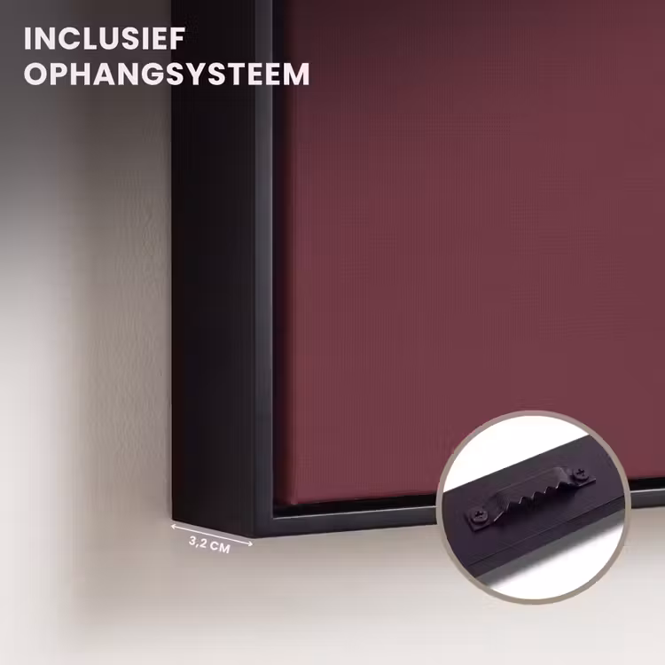 Canvas met lijst - Tekst - Positief - Rood — 3