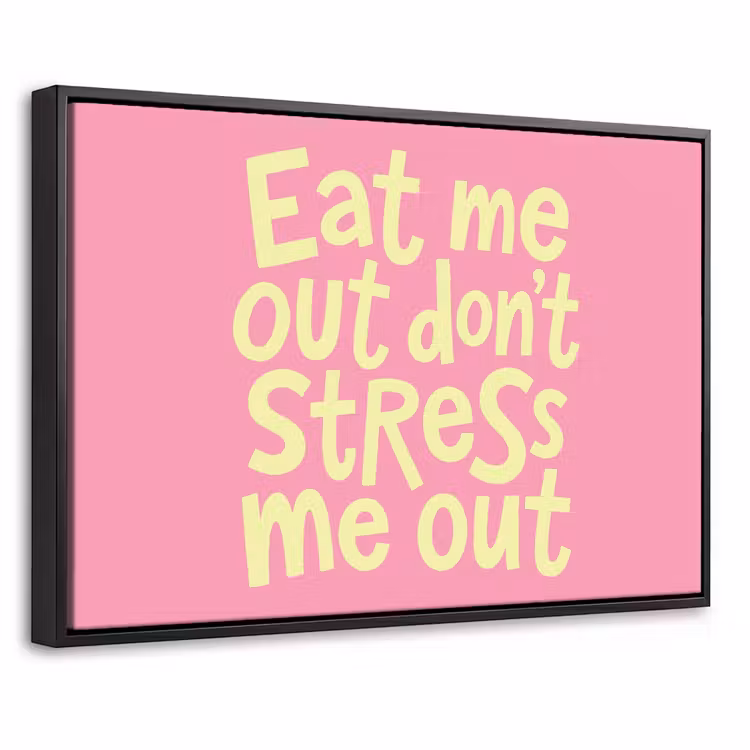 Canvas met lijst - Tekst - Stress - Roze — 1