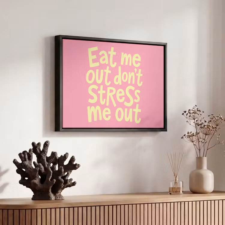 Canvas met lijst - Tekst - Stress - Roze — 6