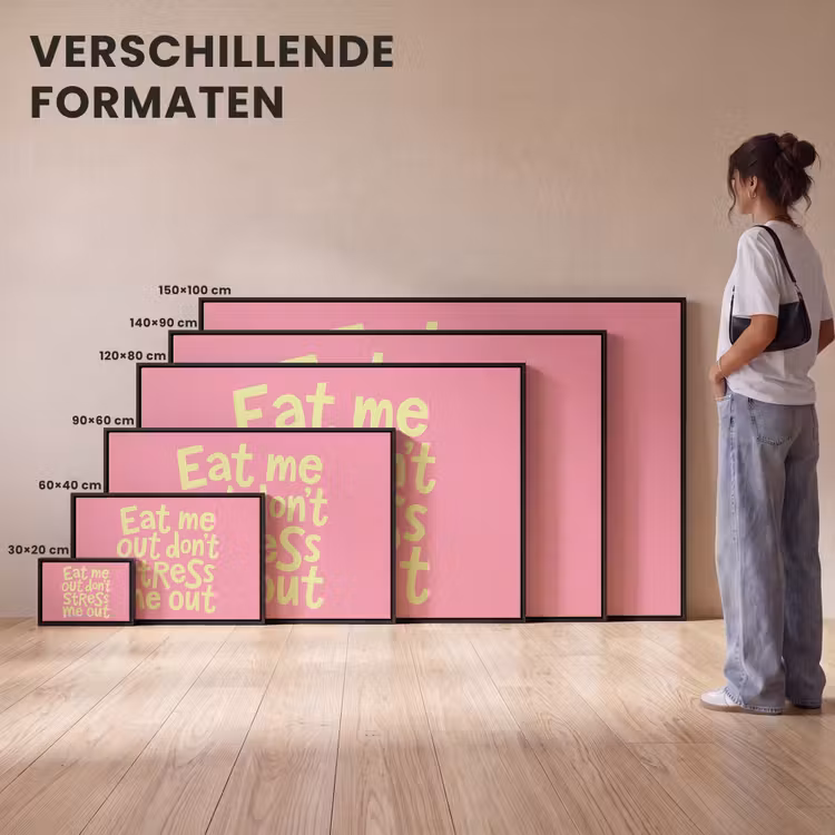 Canvas met lijst - Tekst - Stress - Roze — 7