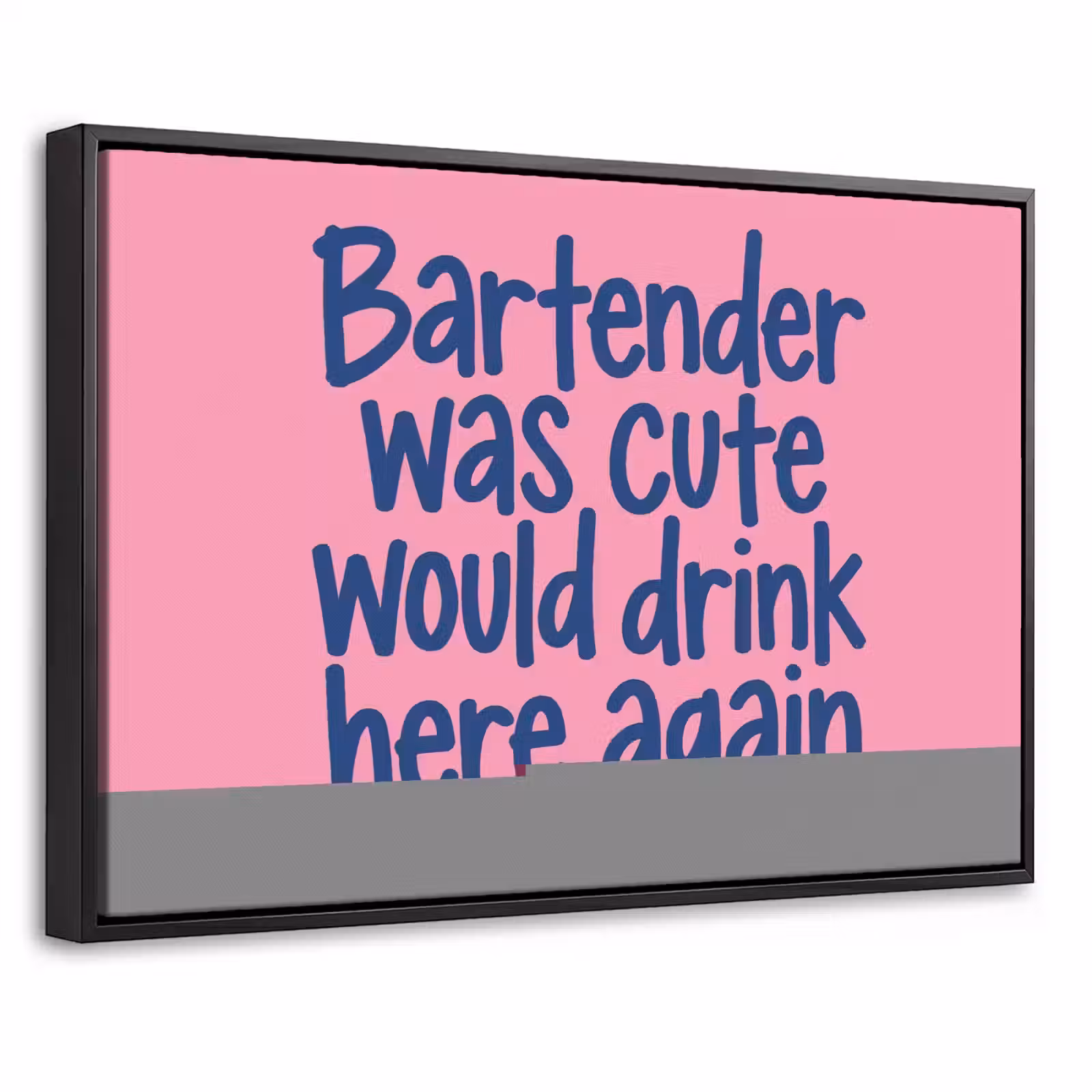 Canvas met lijst - Bartender - Quote - Donkerblauw — 1