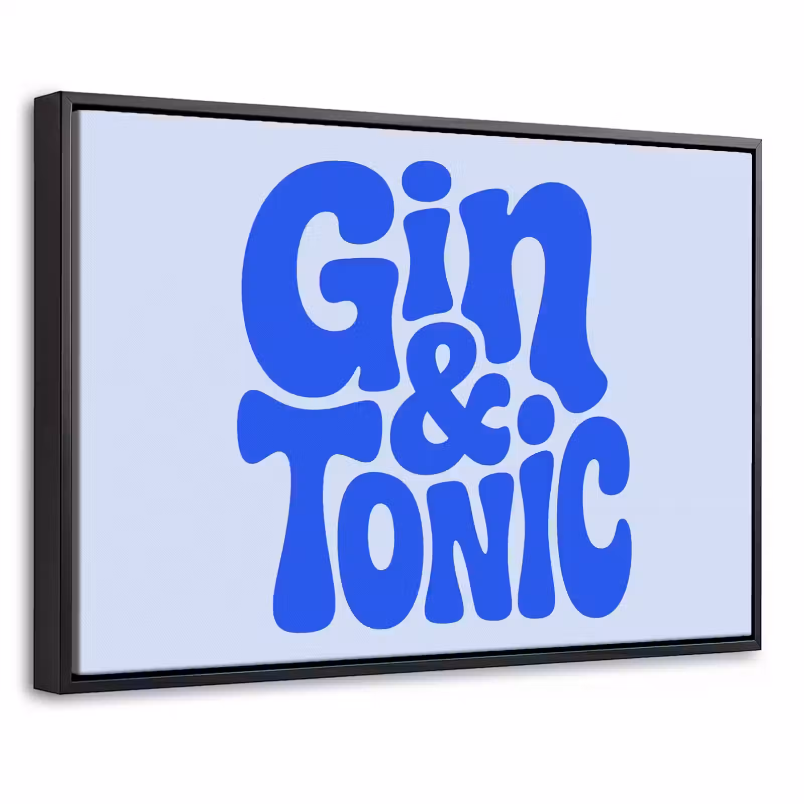 Canvas met lijst - Quote - Blauw - Gin - Tonic — 1