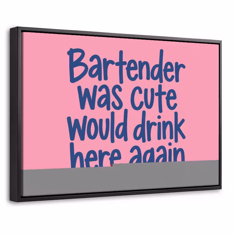 Canvas met lijst - Bartender - Quote - Donkerblauw — 1