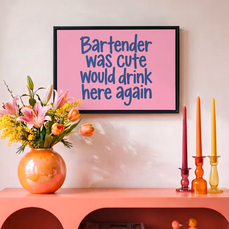 Canvas met lijst - Bartender - Quote - Donkerblauw — 4