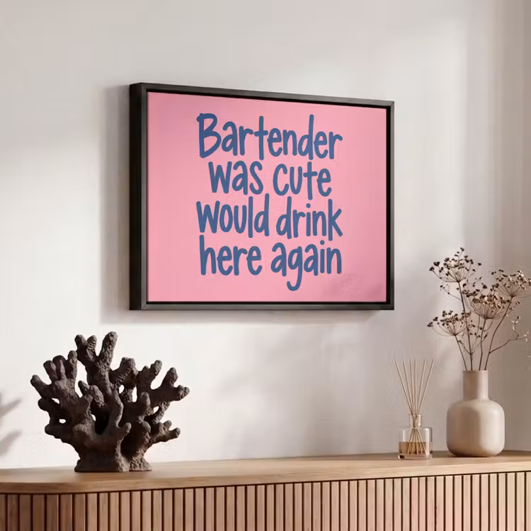 Canvas met lijst - Bartender - Quote - Donkerblauw — 6