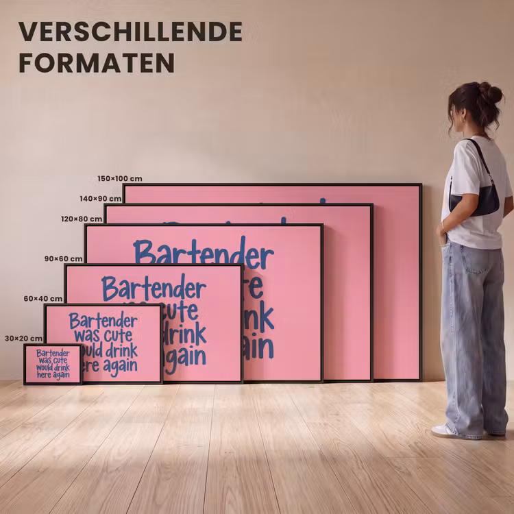 Canvas met lijst - Bartender - Quote - Donkerblauw — 7