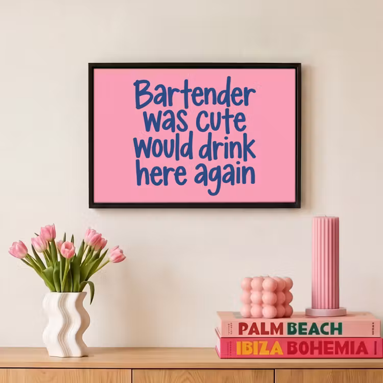 Canvas met lijst - Bartender - Quote - Donkerblauw — 8