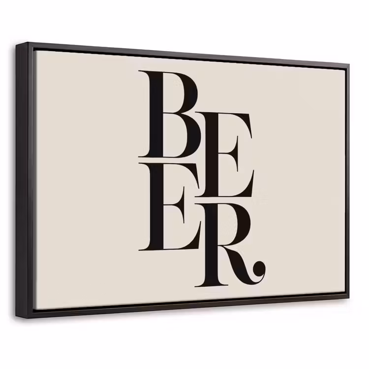 Canvas met lijst - Beer - Minimalistisch - Beige — 1