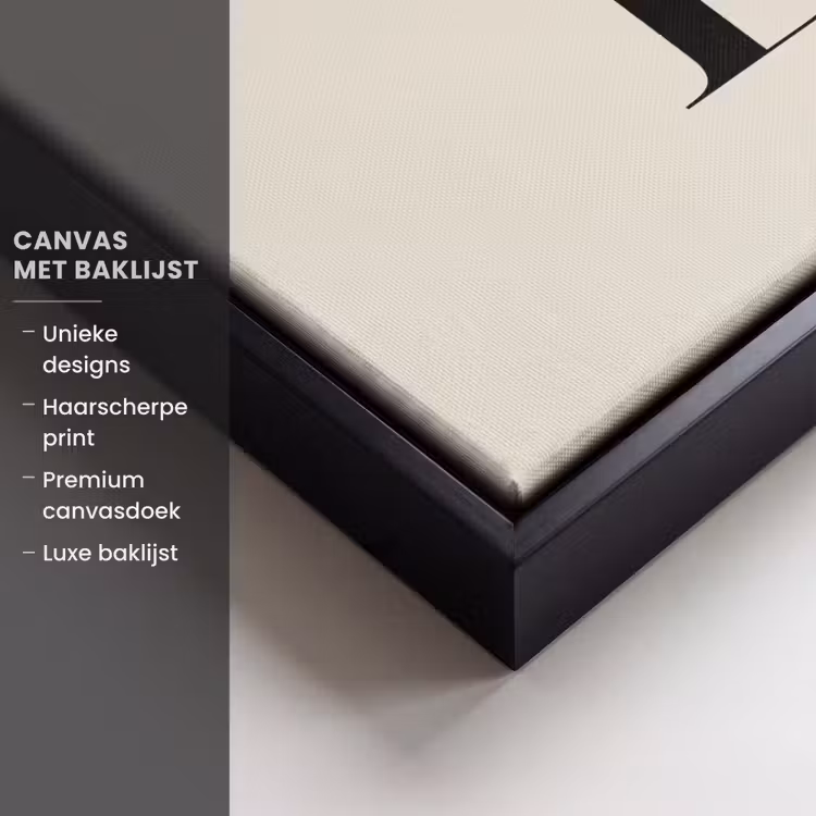 Canvas met lijst - Beer - Minimalistisch - Beige — 5