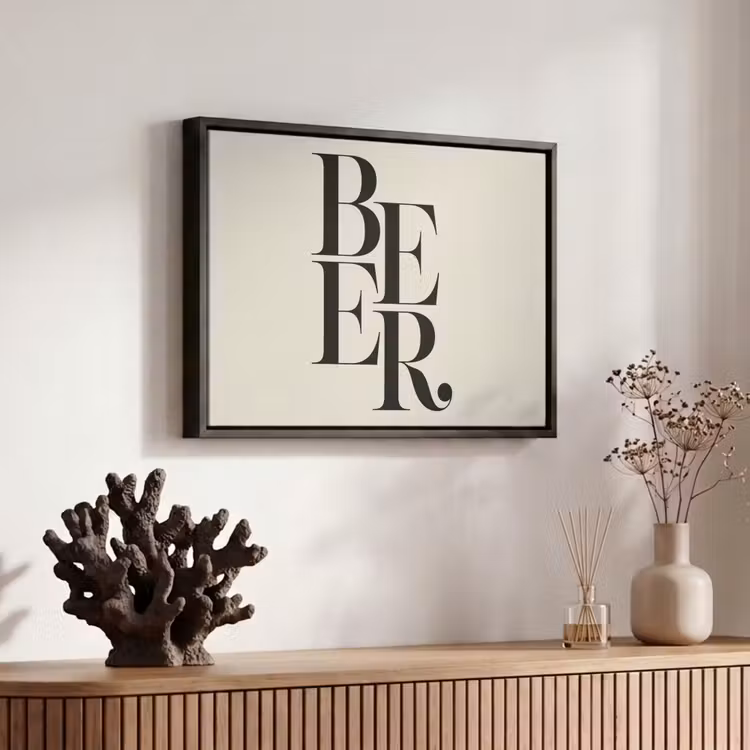 Canvas met lijst - Beer - Minimalistisch - Beige — 6