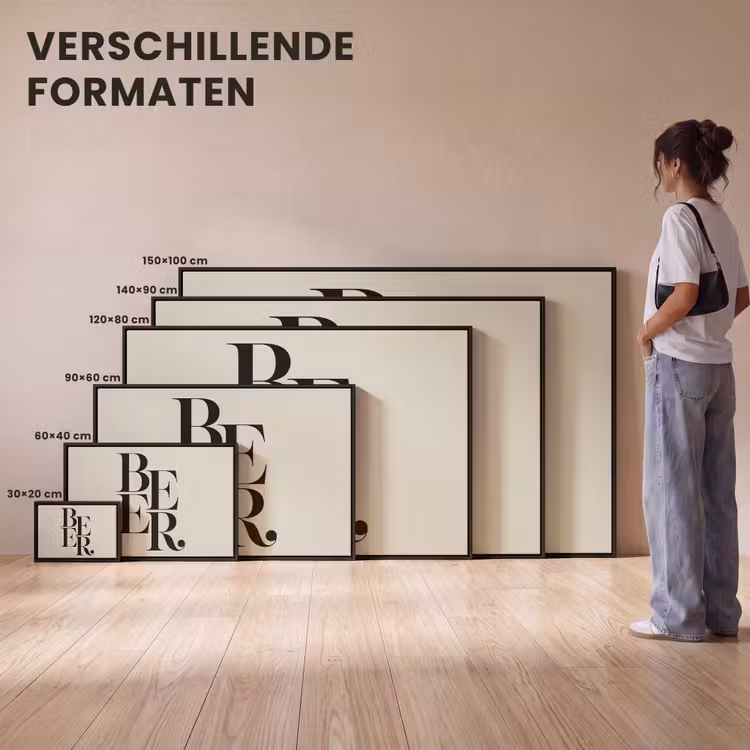Canvas met lijst - Beer - Minimalistisch - Beige — 7
