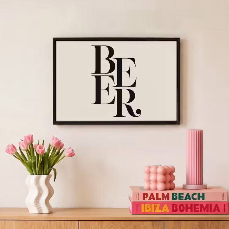 Canvas met lijst - Beer - Minimalistisch - Beige — 8
