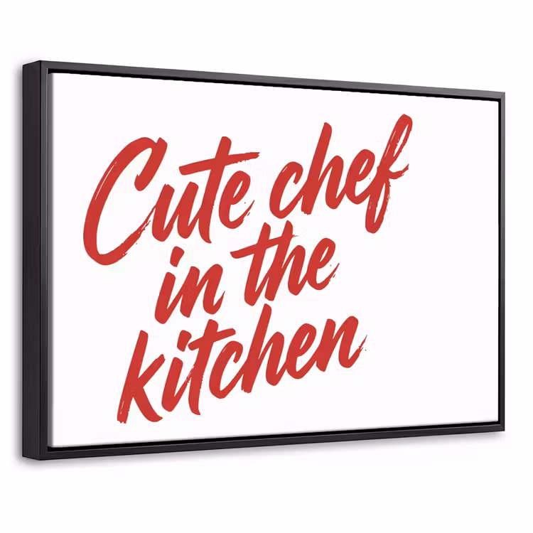 Canvas met lijst - Chef - Kitchen - Quote - Rood — 1