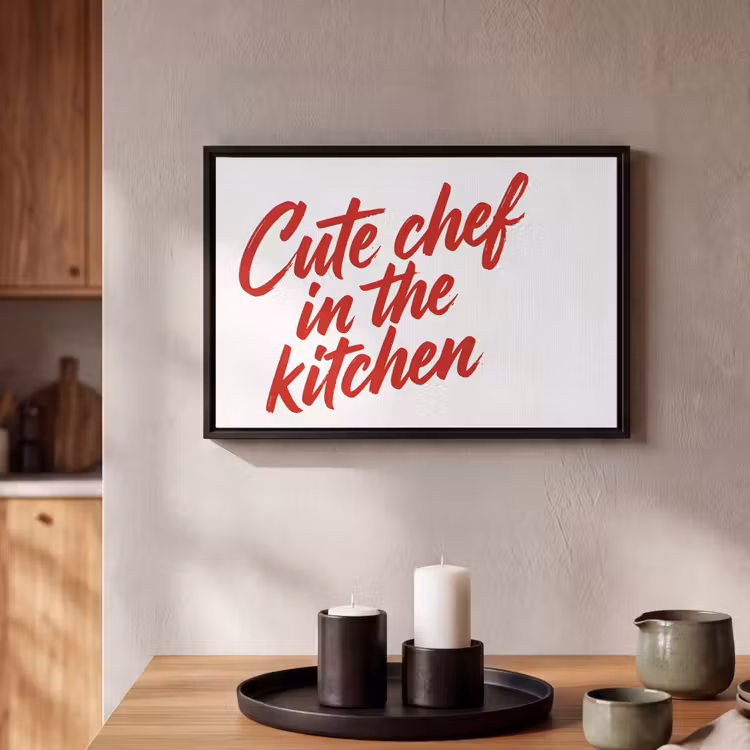Canvas met lijst - Chef - Kitchen - Quote - Rood — 2