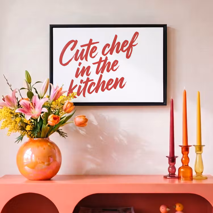 Canvas met lijst - Chef - Kitchen - Quote - Rood — 4