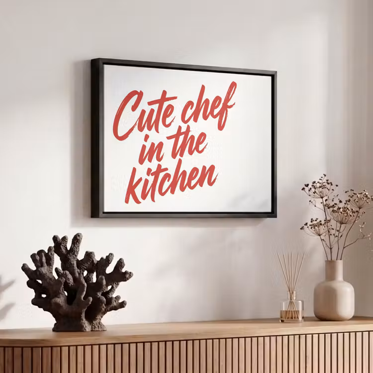 Canvas met lijst - Chef - Kitchen - Quote - Rood — 6